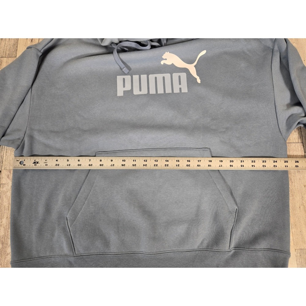 Puma Essentials 2 Color Logo Hoodie Cool Blue Fleece Pullover 690910 34 XXL - Picture 3 of 14